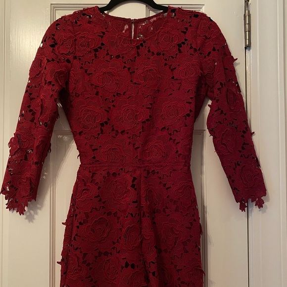 Lovers + Friends Burgundy Lace Romper - Picture 3 of 5